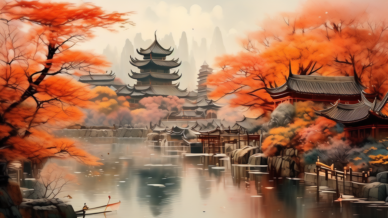 南浦凄凄别，西风袅袅秋。