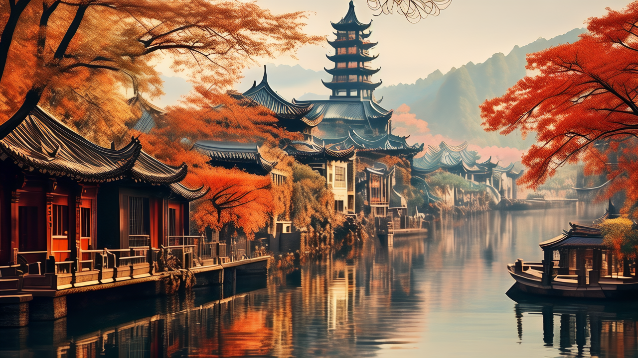 南浦凄凄别，西风袅袅秋。